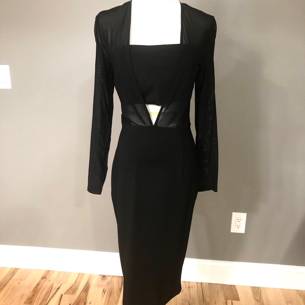 Mid length black dress